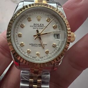 Datejust Two-Tone Watch with White Dial